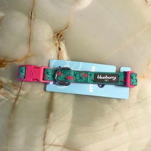 Dog Collar, Medium, Pink and Turquoise with Flamingos, 3/4 inch width